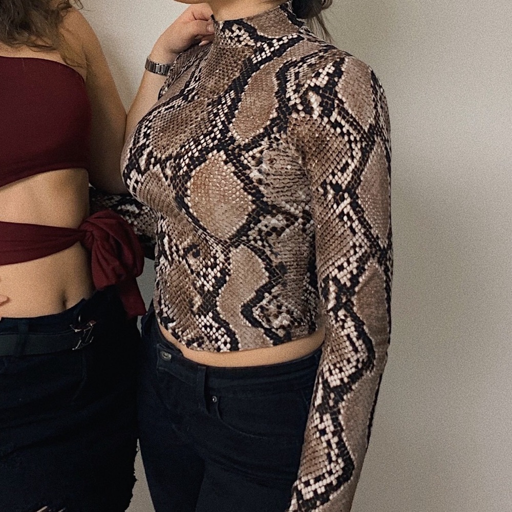Snakeskin long sleeve top